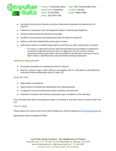 Computer Guts Operations Technician Intern (Jan 2026) conv 2