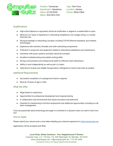 Computer Guts Operations Technician (Jan 2026) conv 2